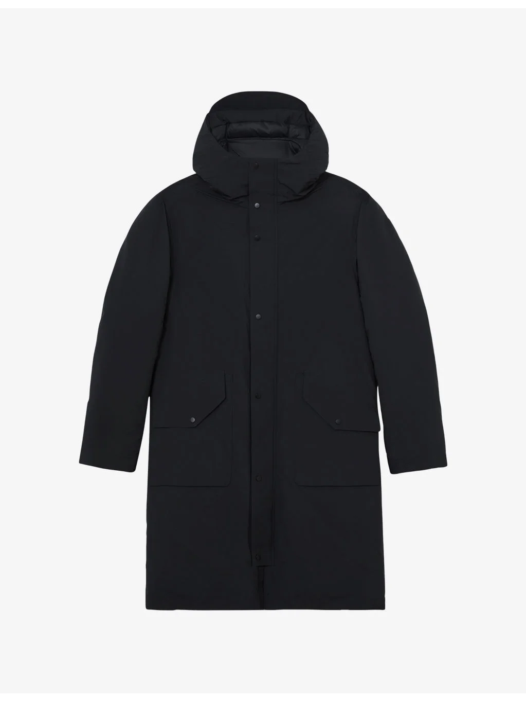 Quilted Hooded Woven Coat - 1
