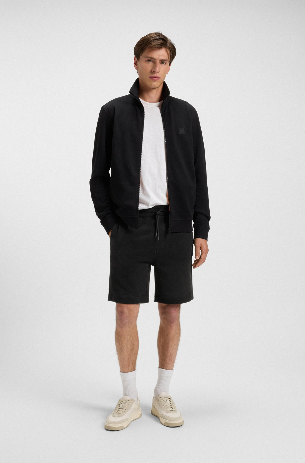 COTTON-TERRY REGULAR-FIT SHORTS WITH LOGO BADGE - 4