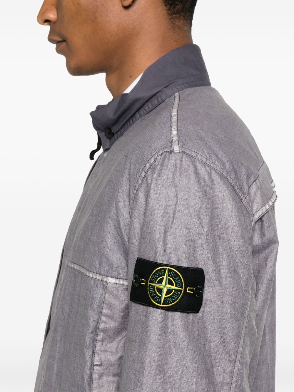 plated-ovd linen jacket - 5