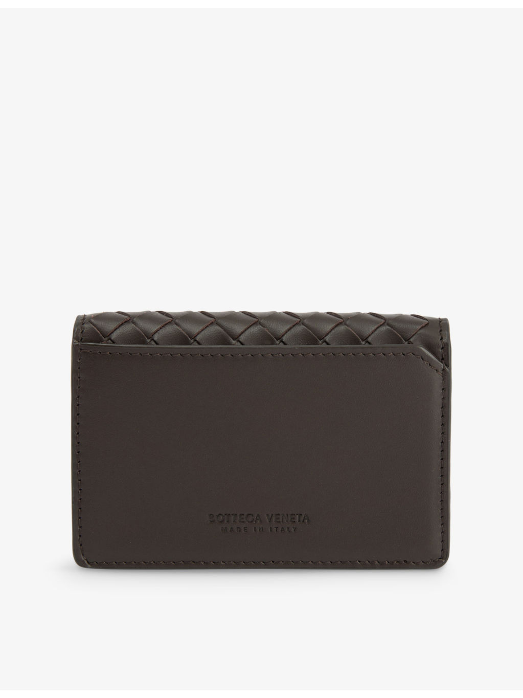 Intrecciato front-flap leather wallet - 3