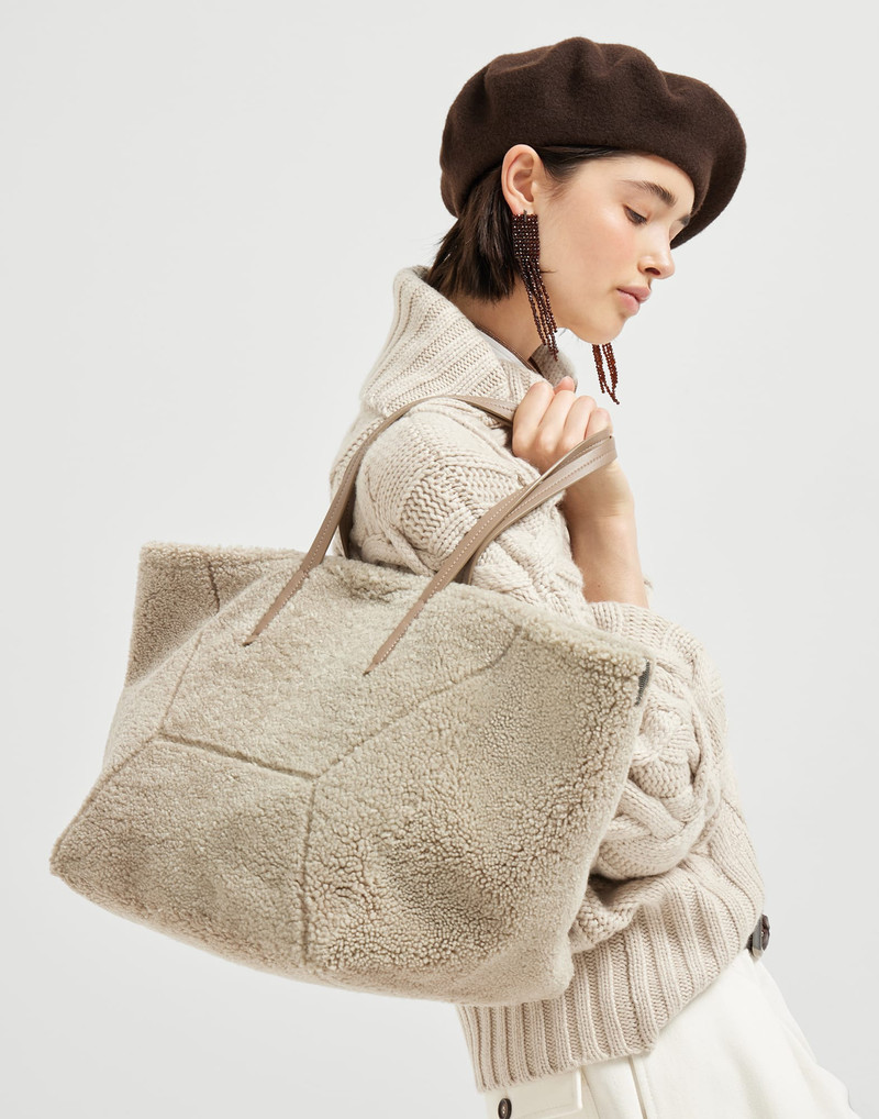 BC Duo bag in curly shearling with monili 4