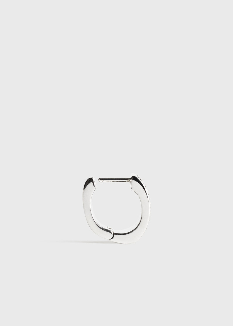 Signature pavé hoops silver 6
