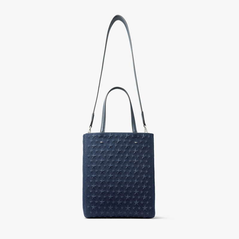 Lenny North-South M-M
Dark Denim Embossed Tote Bag 5