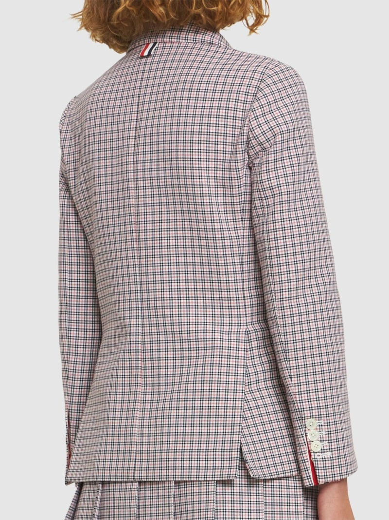 Cotton check crepe jacket 4