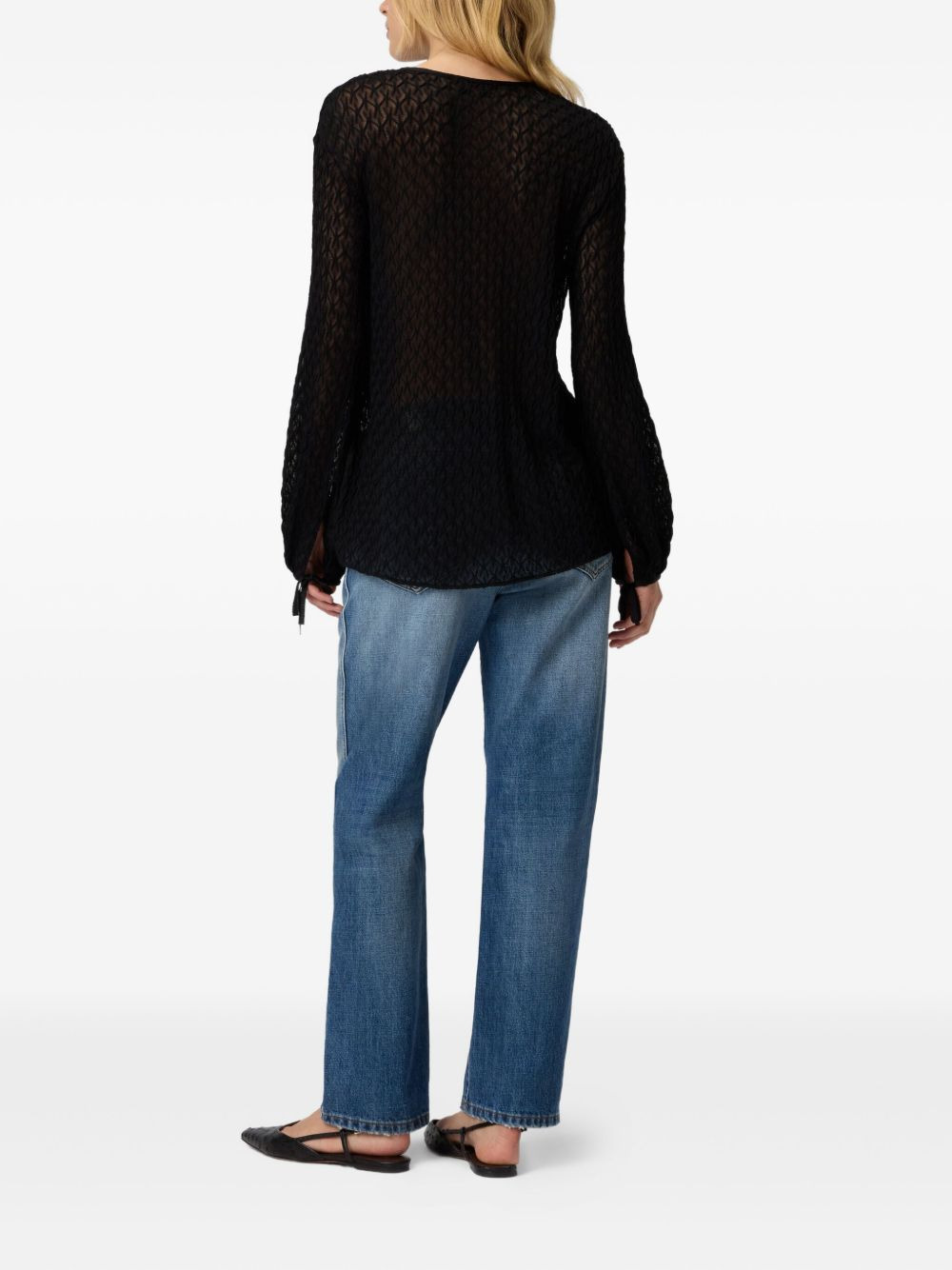 keyhole-neck textured top - 3