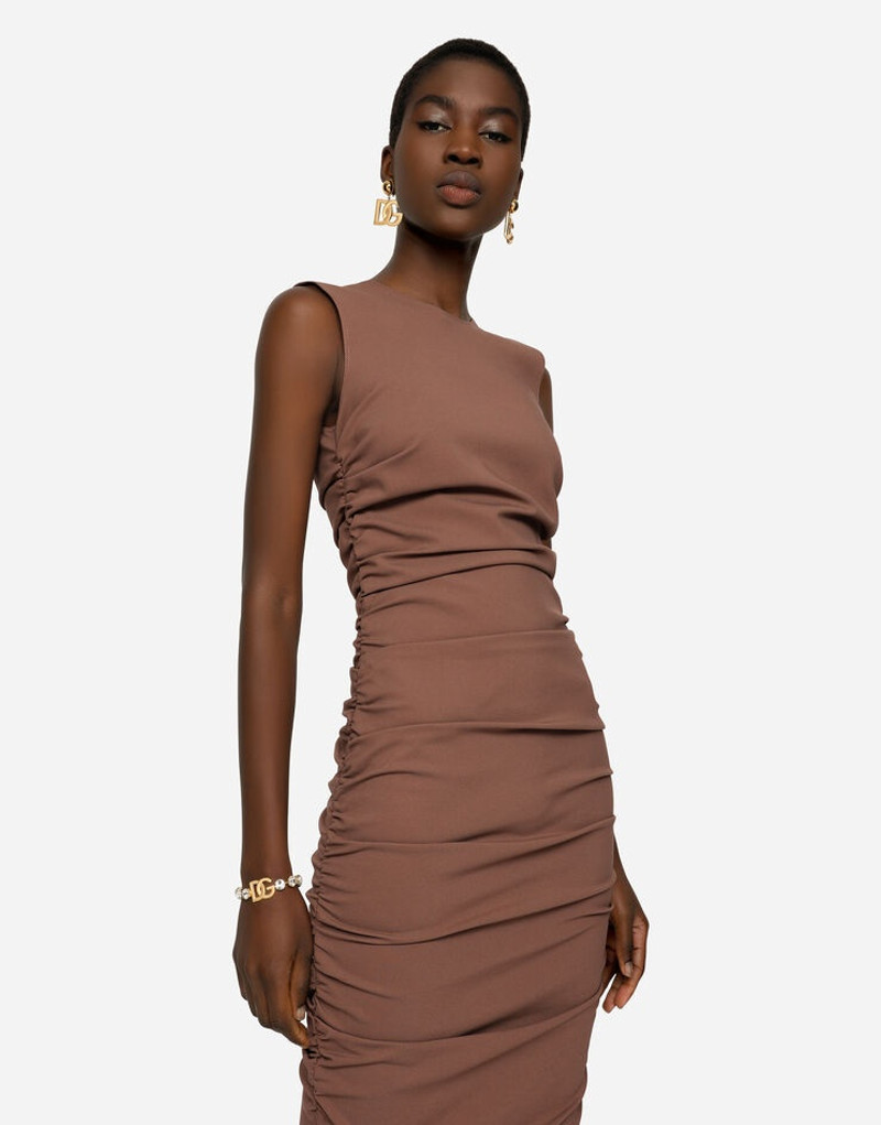 Sleeveless calf-length jersey dress 4