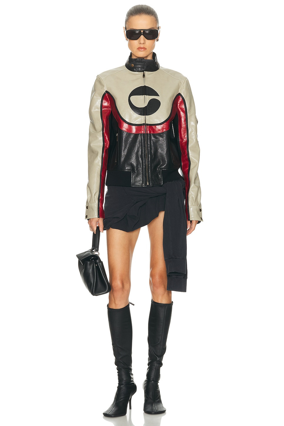 C Logo Leather Jacket - 4