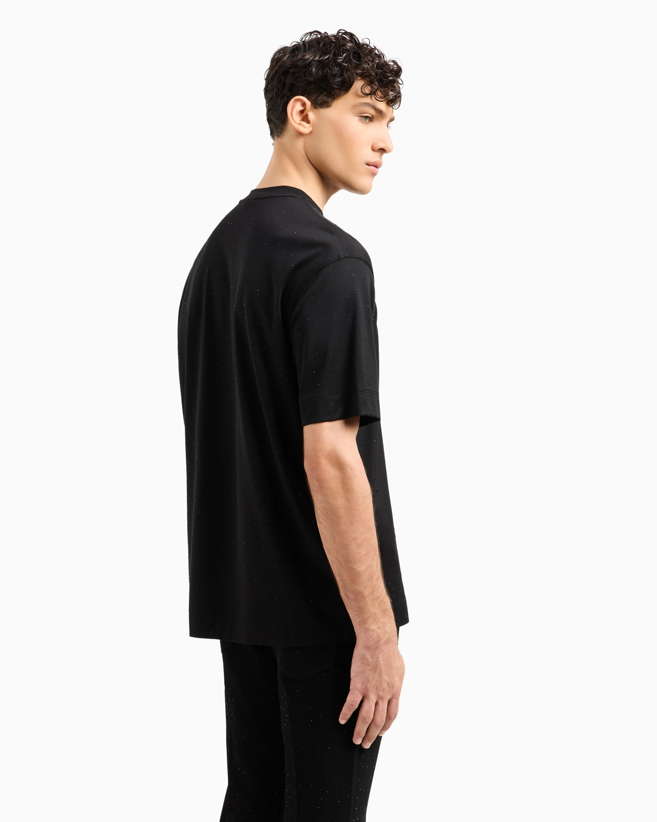 ASV CLUBWEAR T-SHIRT IN A LYOCELL BLEND JERSEY WITH ALL-OVER RHINESTONES - 3