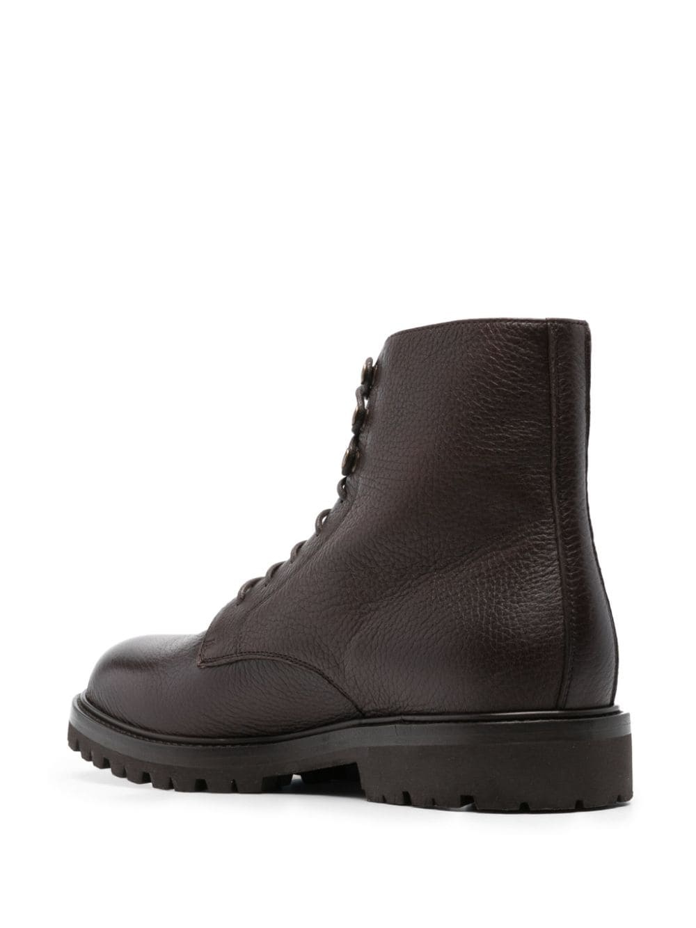 round-toe leather ankle boots - 3