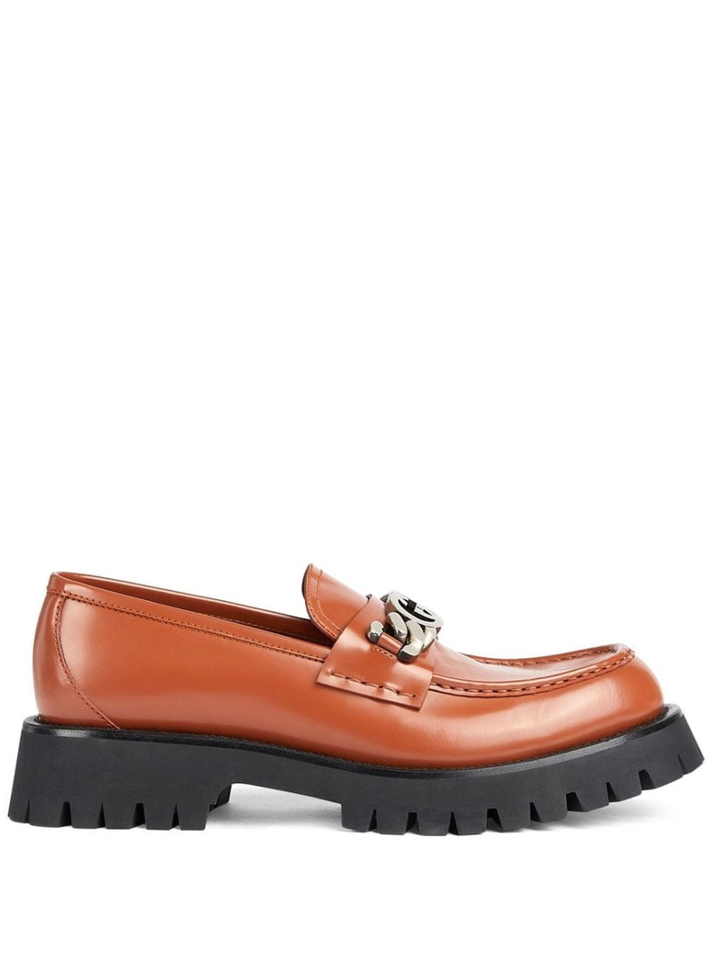 Interlocking G logo leather loafers - 1