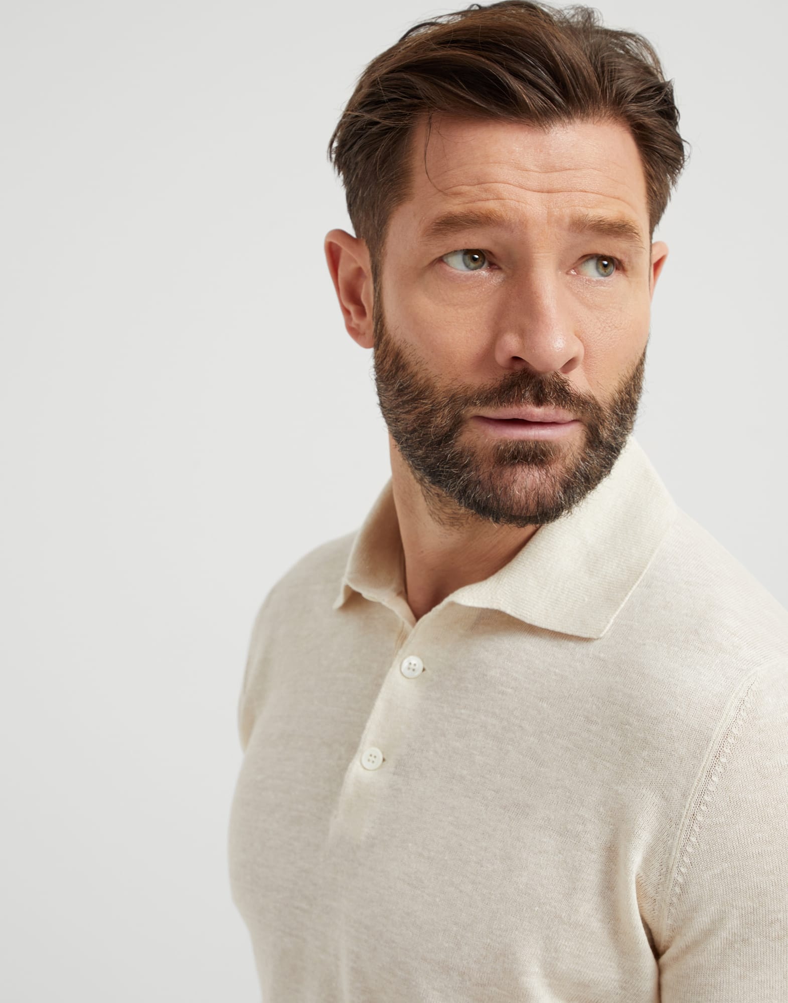 Linen and cotton knit polo - 3