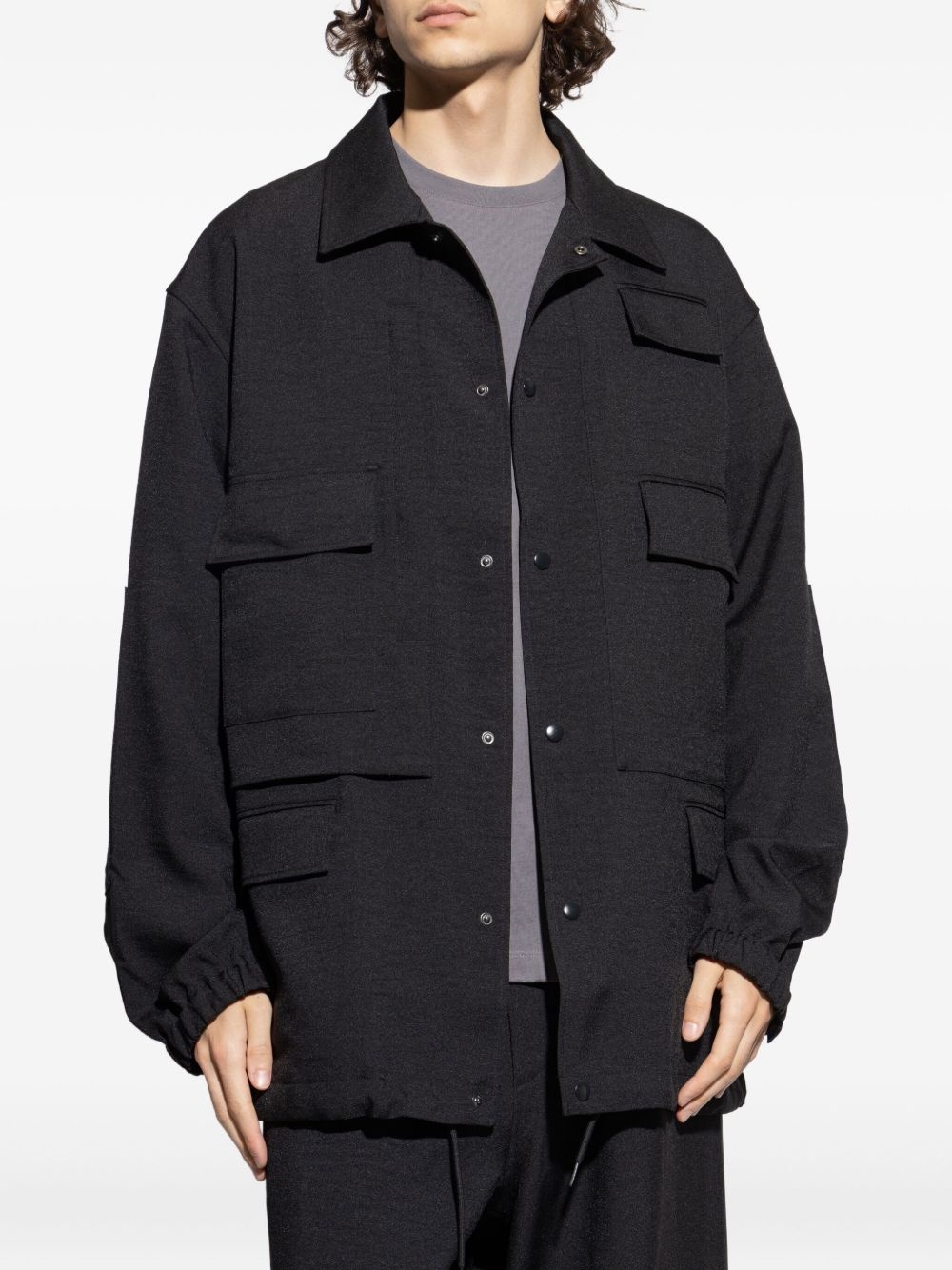 multi-pocket button-fastening jacket - 3