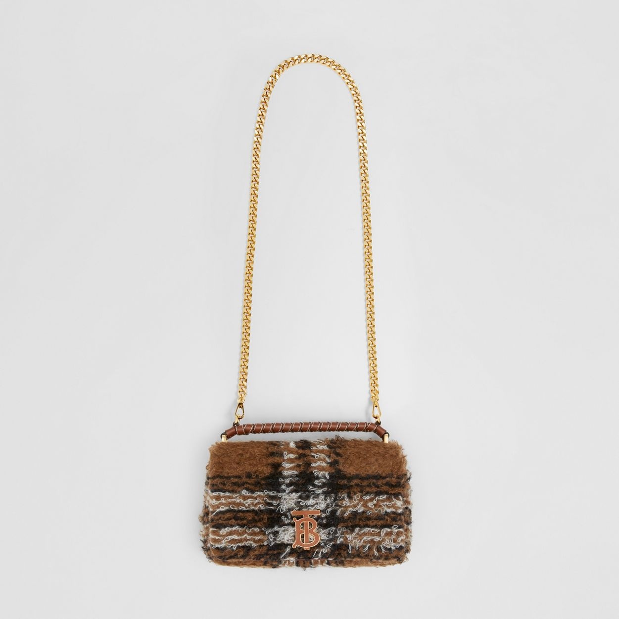Exaggerated Check Mohair Blend Small Lola Bag - 5
