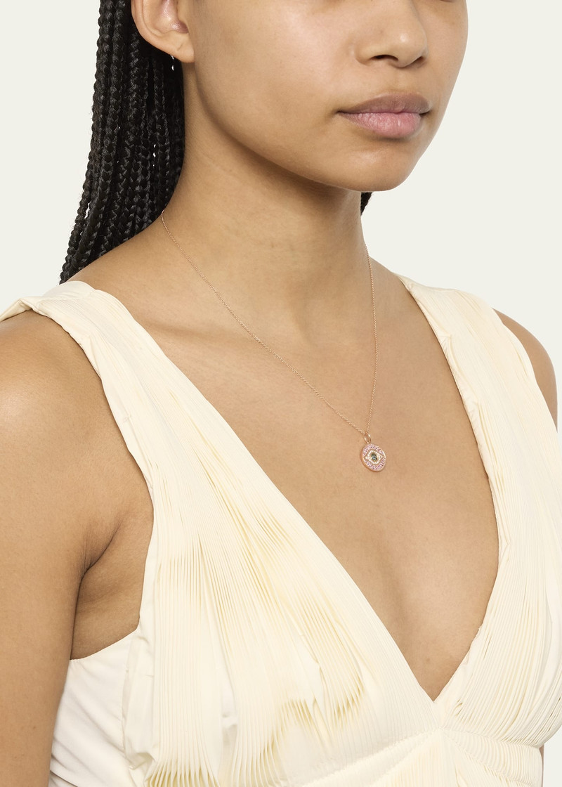 ILEANA MAKRI Little Dawn 18K Rose Gold Diamond and Sapphire Necklace outlook