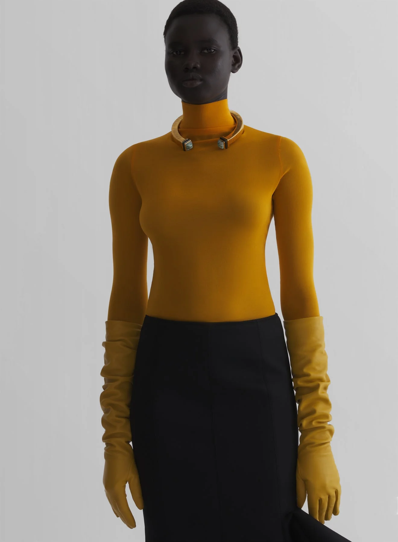 orange long sleeve top - 1