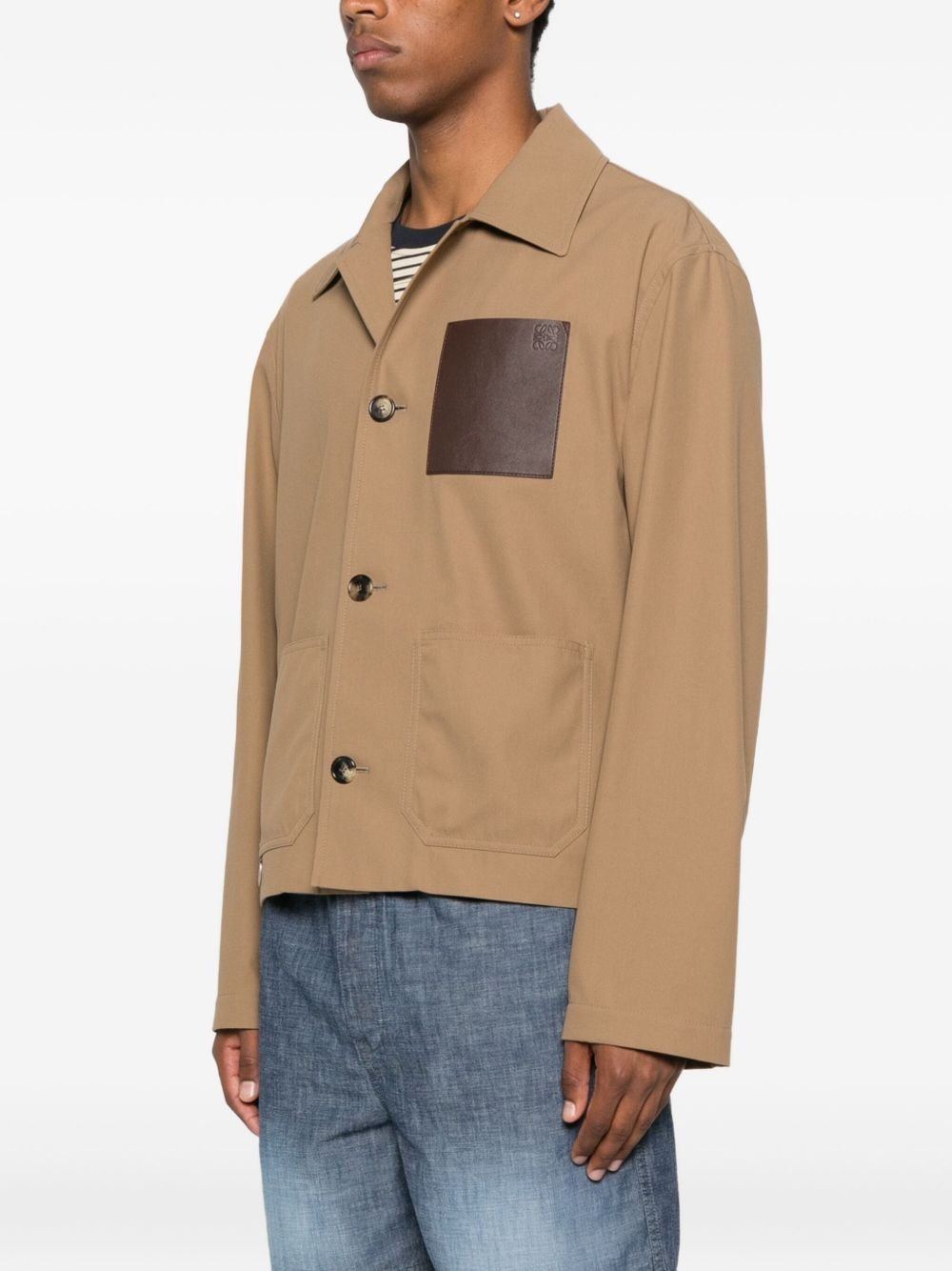 Anagram-debossed cotton jacket - 3
