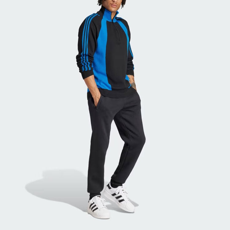 ◆adidas◆ Quarter Zip Jumper Black Blue IR7127 adidas adidas Quarter-Zip Jumper 'Blue Black' IR7127