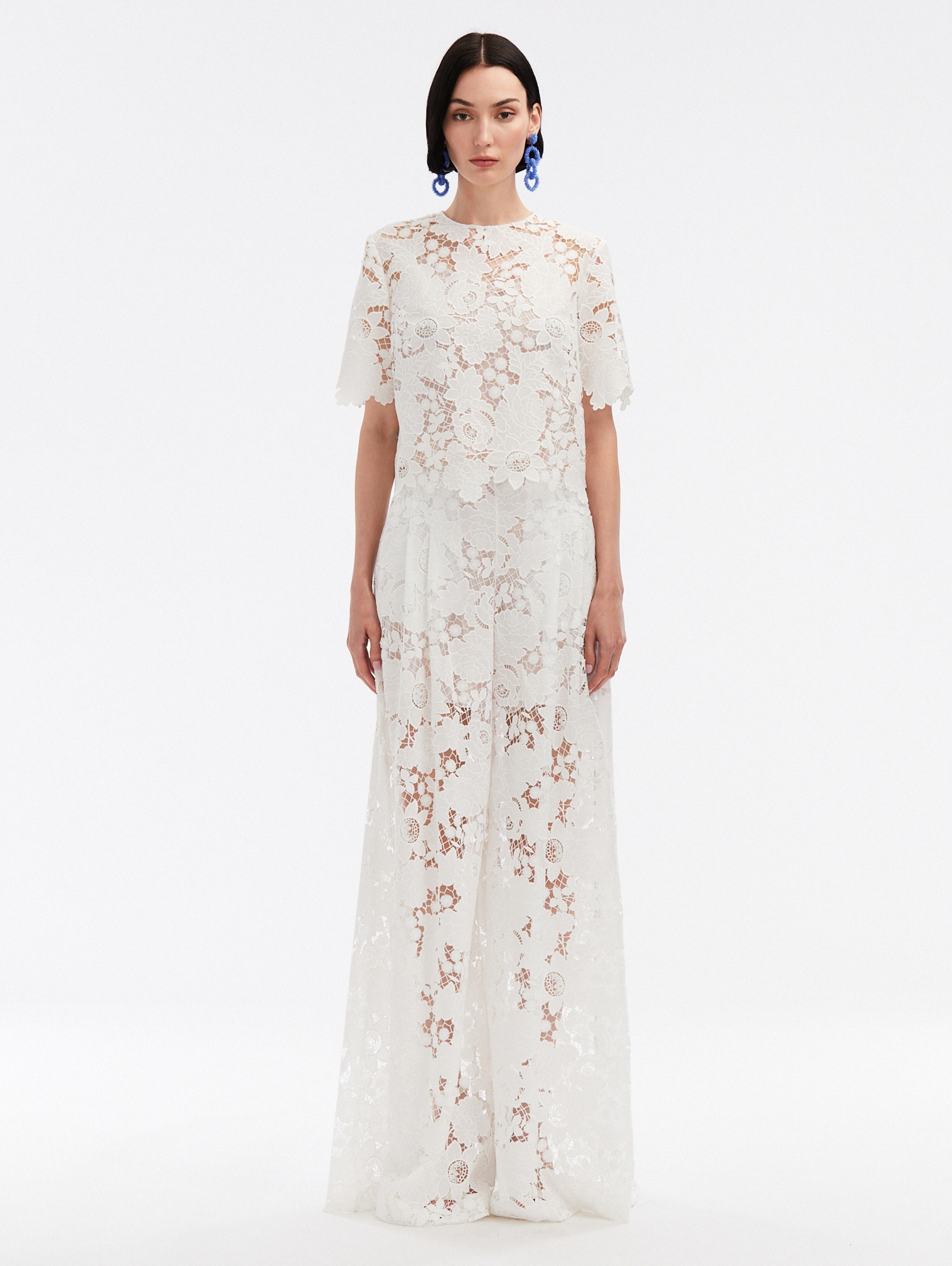 MIXED BOTANICAL GUIPURE LACE TOP - 2