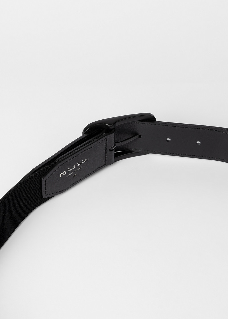 Paul Smith Black Webbing Belt With Zebra Tip outlook