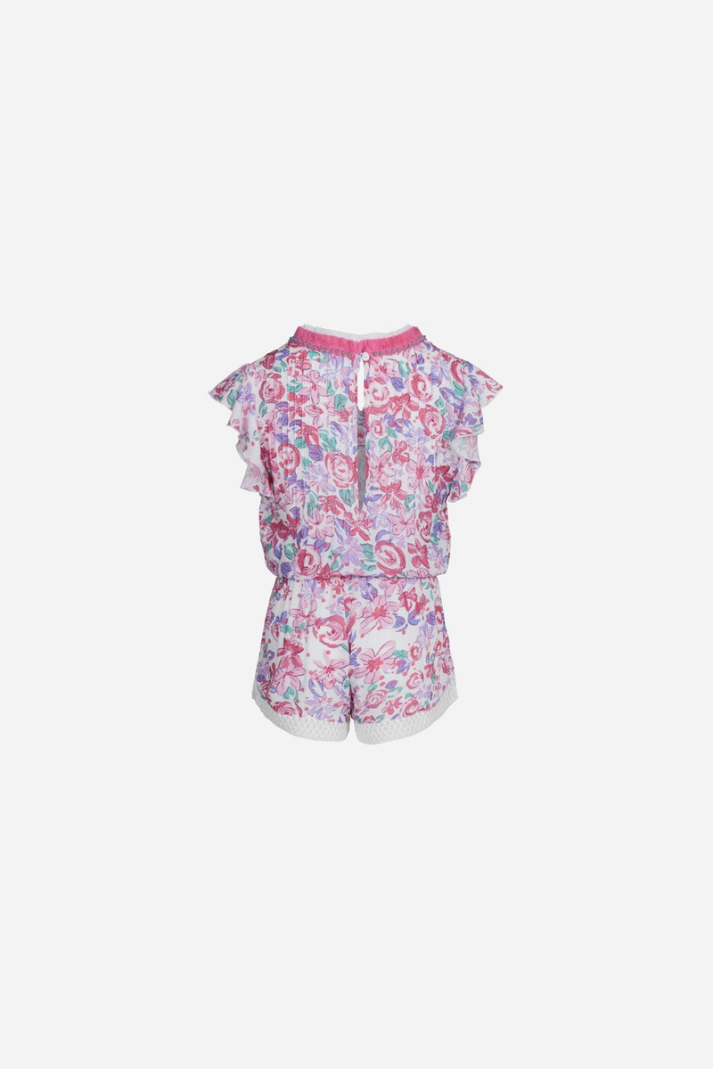 Poupette St Barth Short Jumpsuit Sasha for girls - Pink Garden Rose outlook