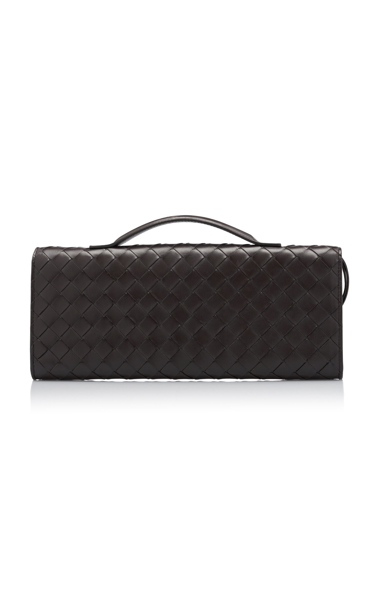 Knot Long Intrecciato Leather Clutch brown - 4