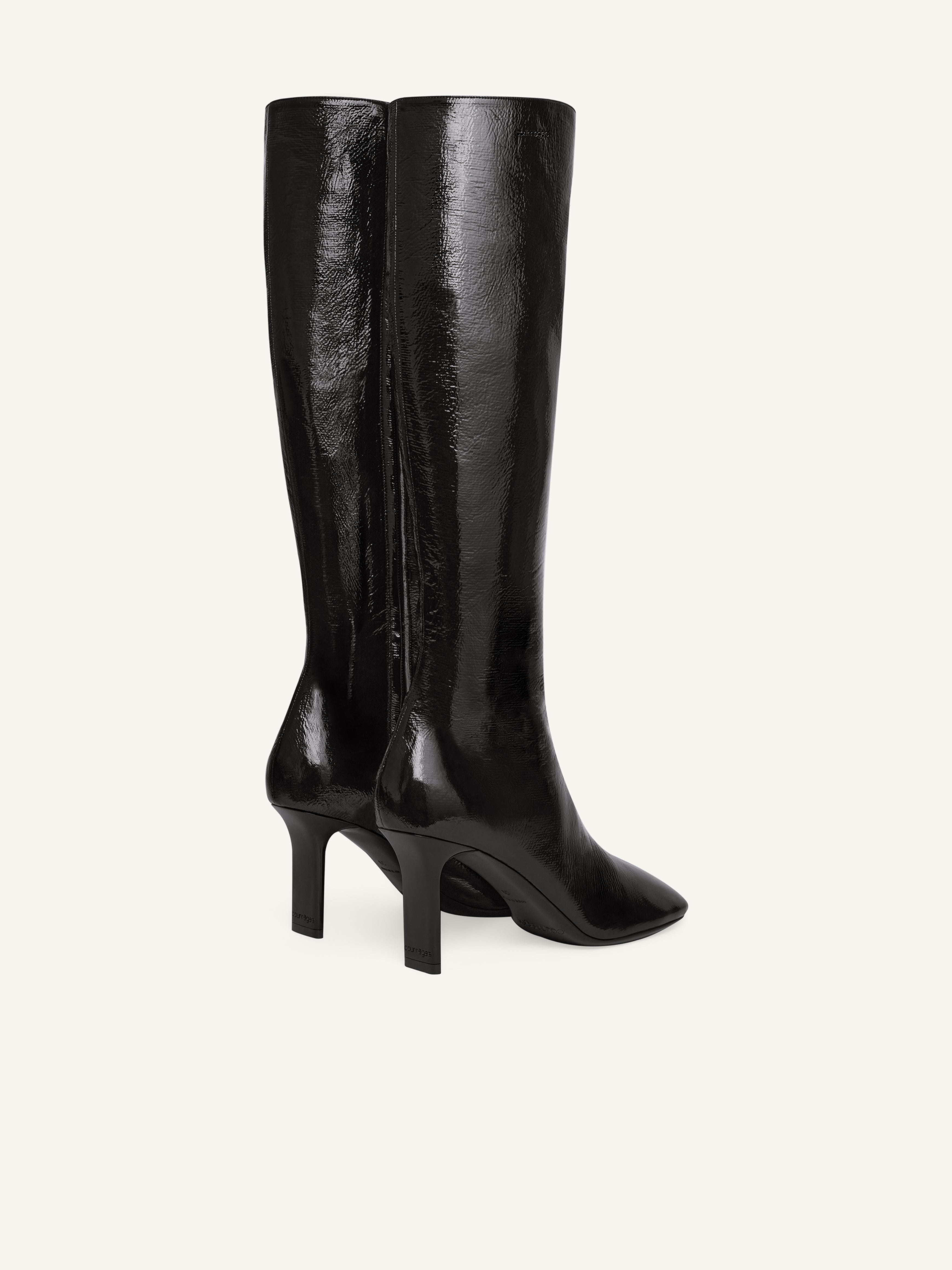 SQUARE TOE VINYL BOOTS - 3