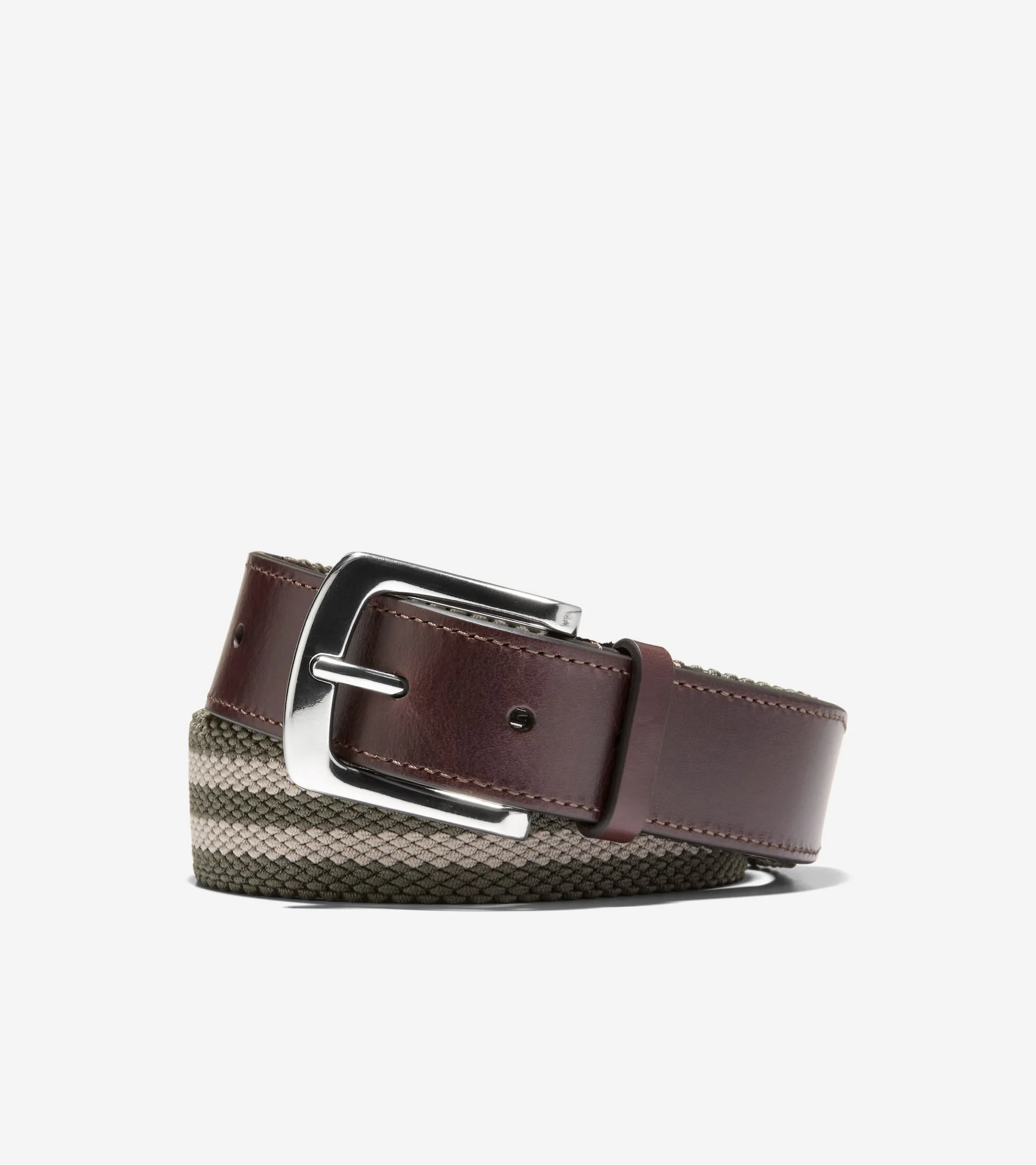Men's 35MM Striped Canvas Stretch Belt - 1