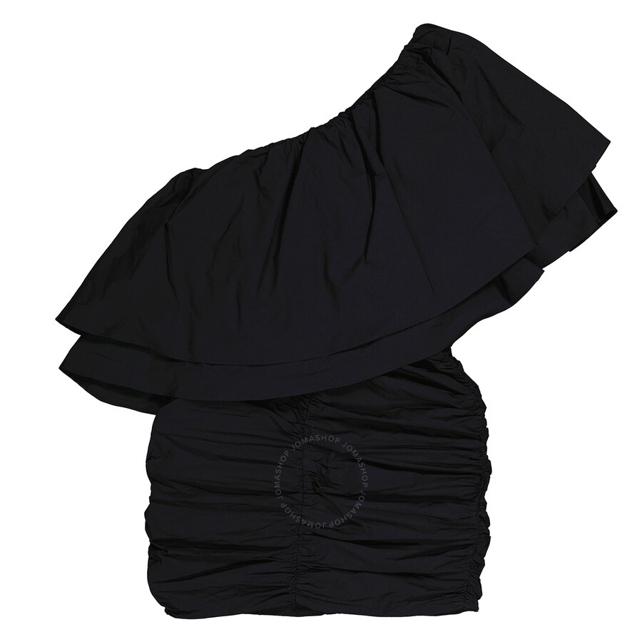 Rotate Ladies Black Taft Pleated One-Shoulder Mini Dress - 2