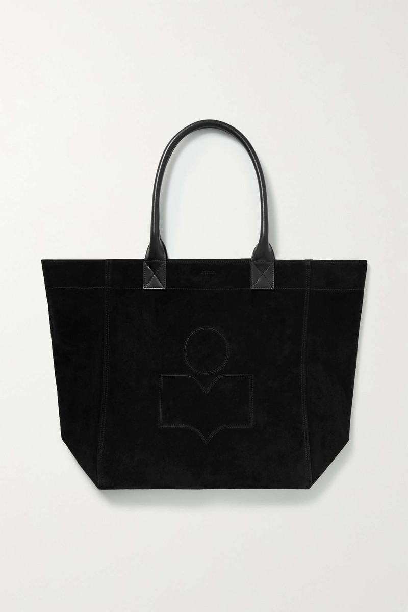 Yenky leather-trimmed suede tote 1