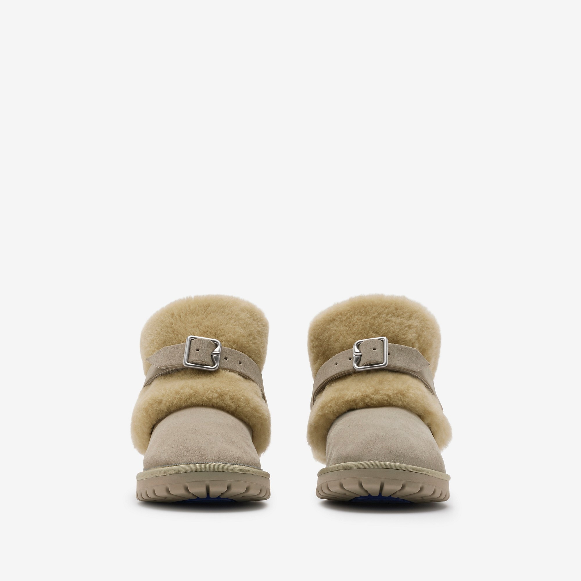 Suede and Shearling Chubby Boots - 3