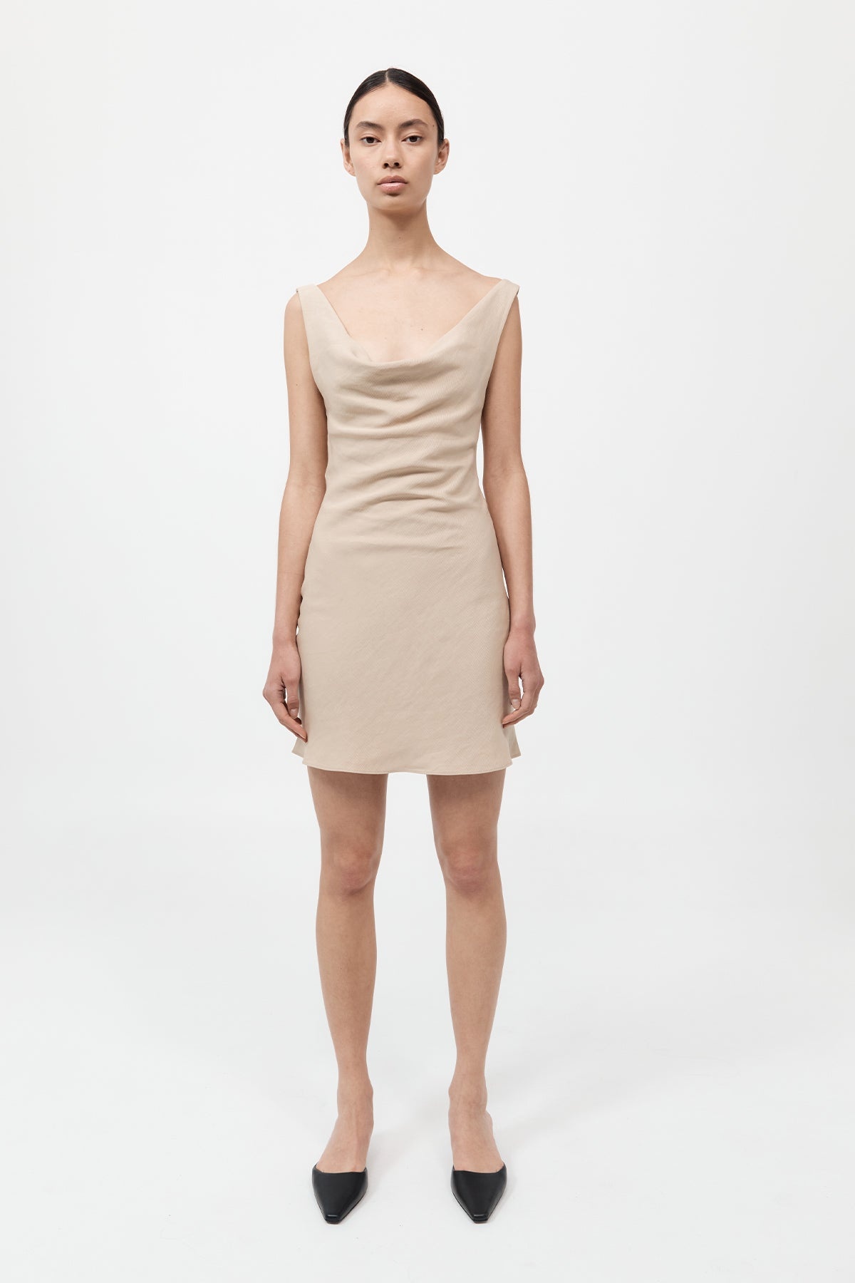 Double Drape Mini Dress - Dune - 2