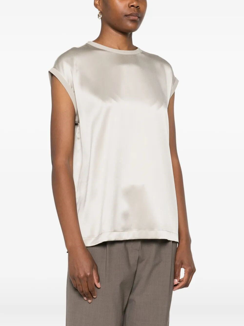 Brunello Cucinelli Women Satin T-Shirt - 4