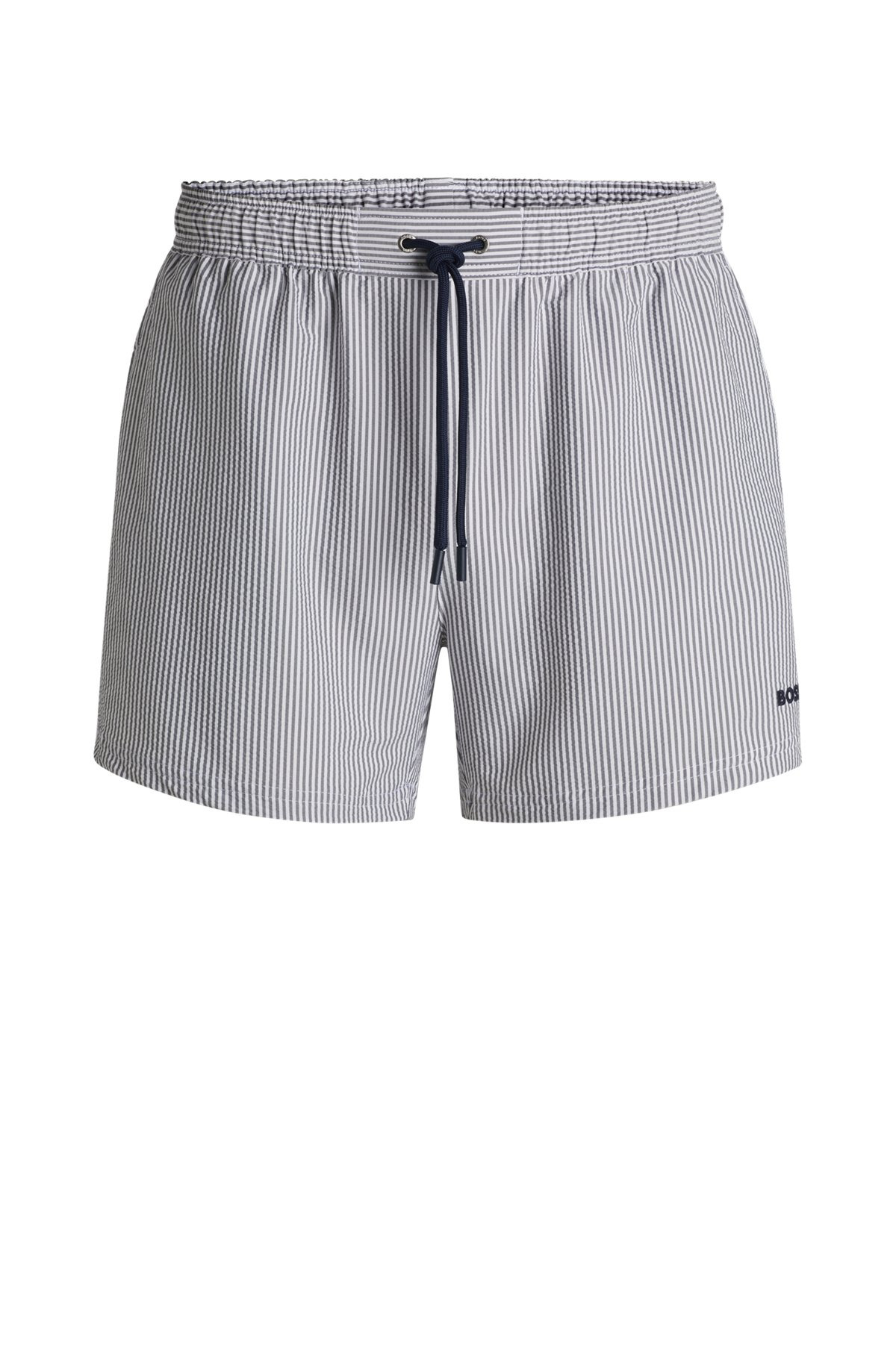SWIM SHORTS IN STRIPED SEERSUCKER FABRIC - 1