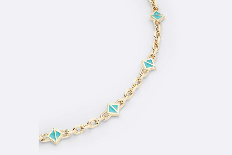 CD Diamond Thin Chain Link Necklace 3