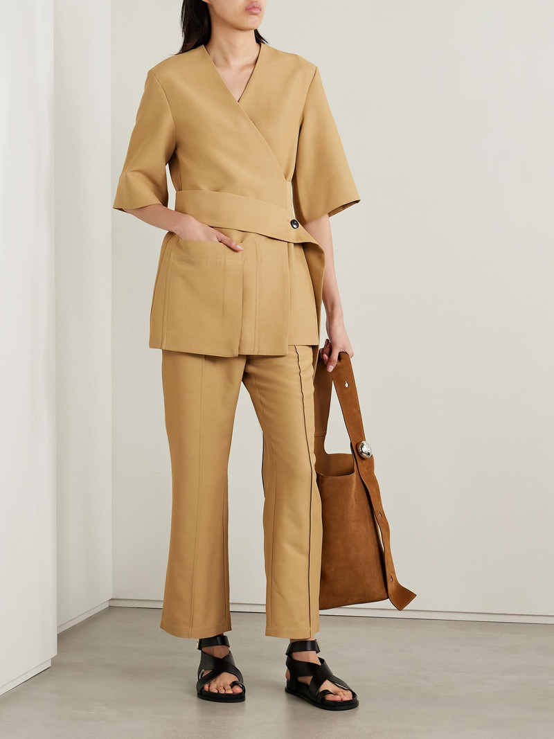 CO Woven wrap top Camel outlook