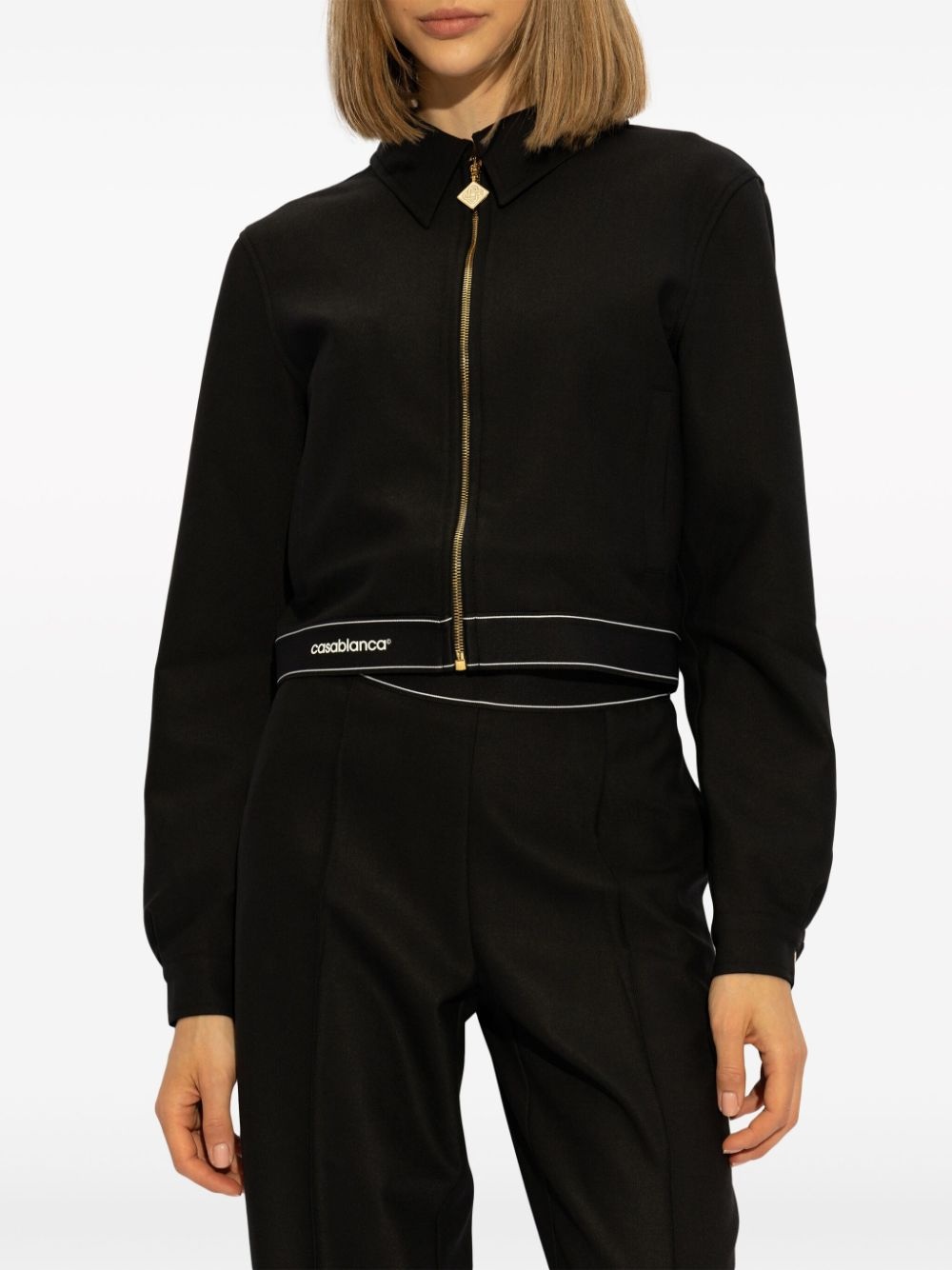 zip-fastening logo-print jacket - 3