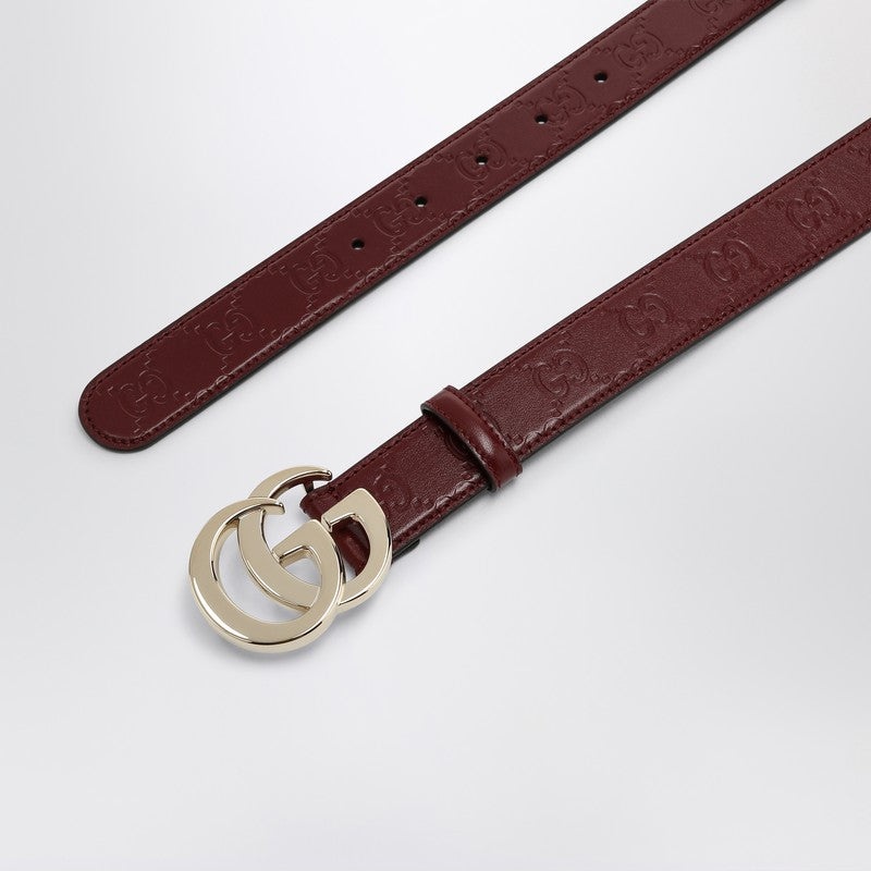 ベルト GUCCI GG MILANO ROSSO ANCORA LEATHER BELT GG Milano belt in Rosso Ancora red GG leather | GUCCI® US