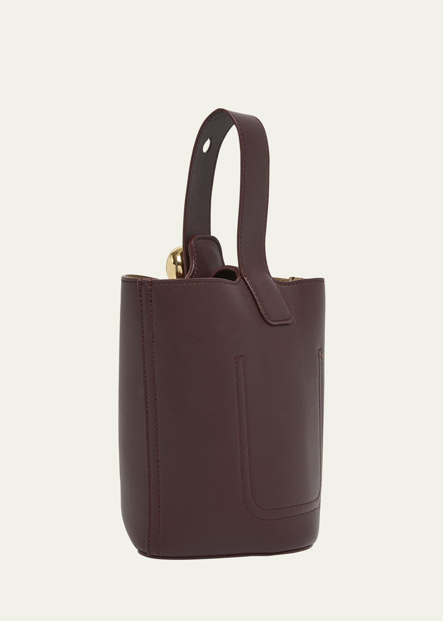 Mini Pebbled Leather Bucket Bag - 5