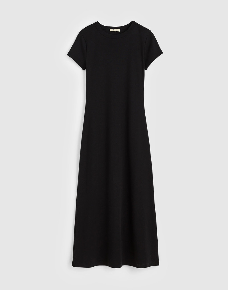 Crewneck Maxi T-Shirt Dress in Compact Cotton 1