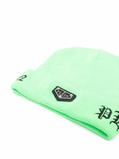 PHILIPP PLEIN gothic logo embroidered beanie outlook