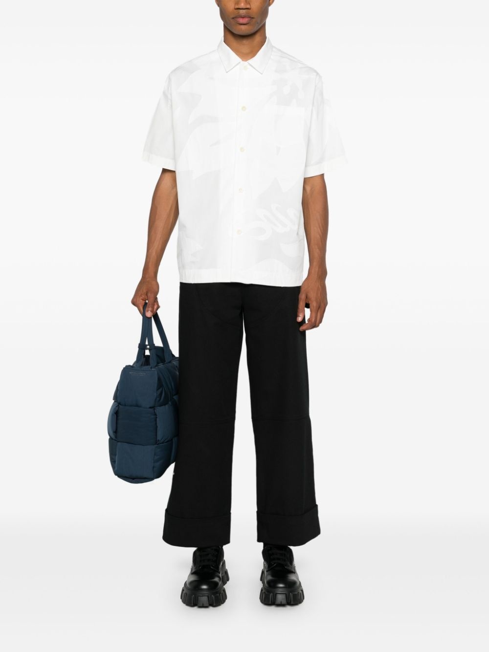 embroidered-design button-up shirt - 2