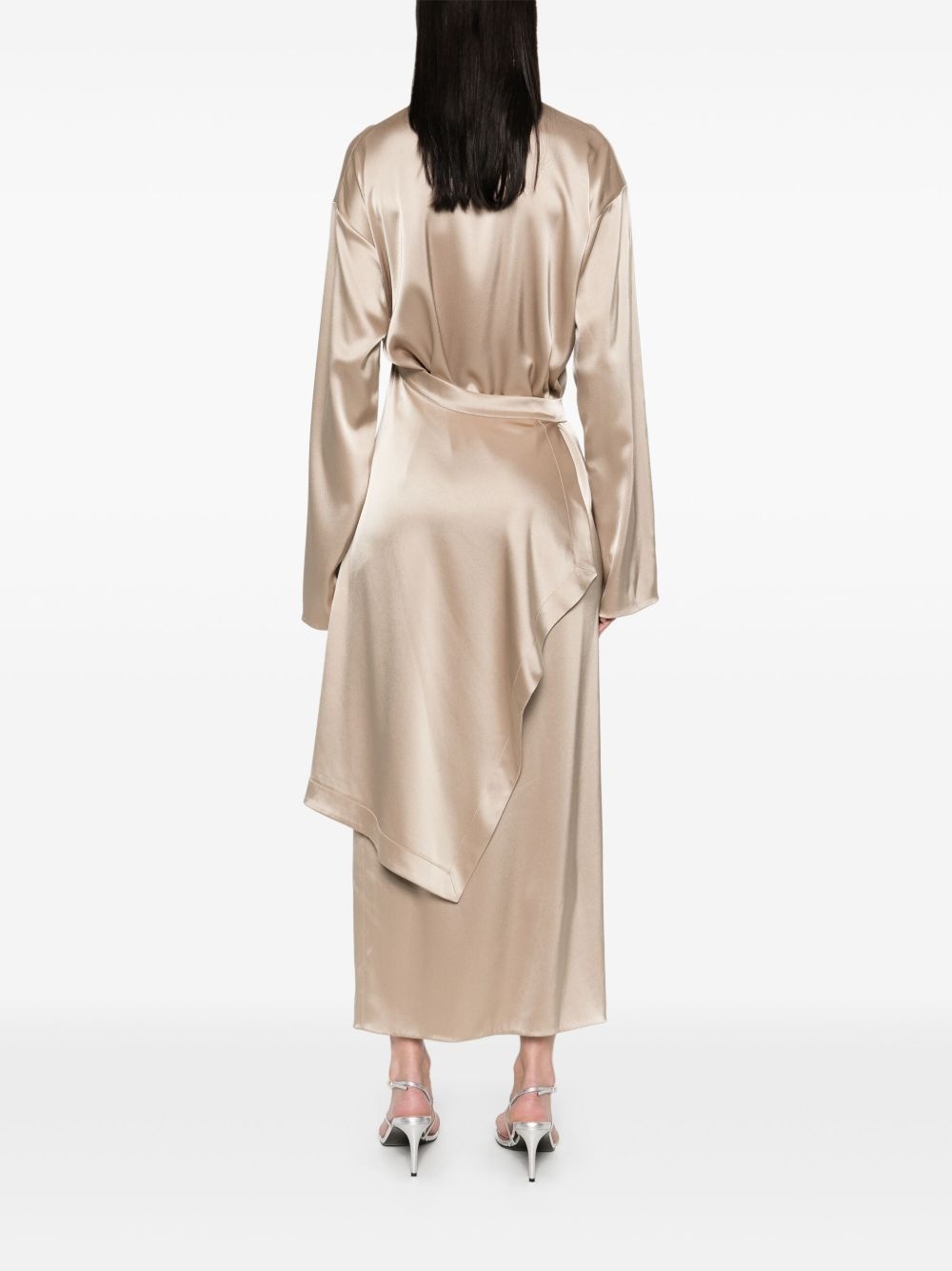 draped midi dress - 4
