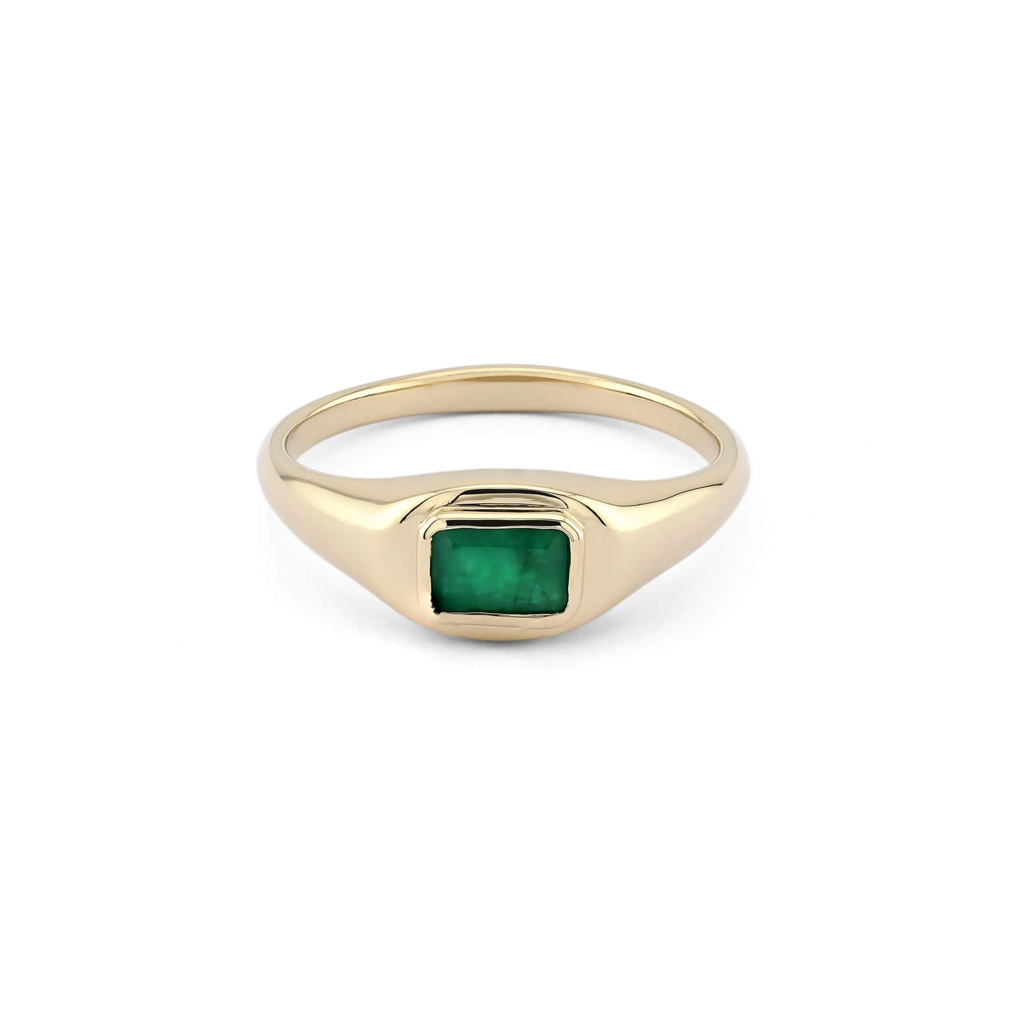 Emerald Cut Birthstone Signet - 1