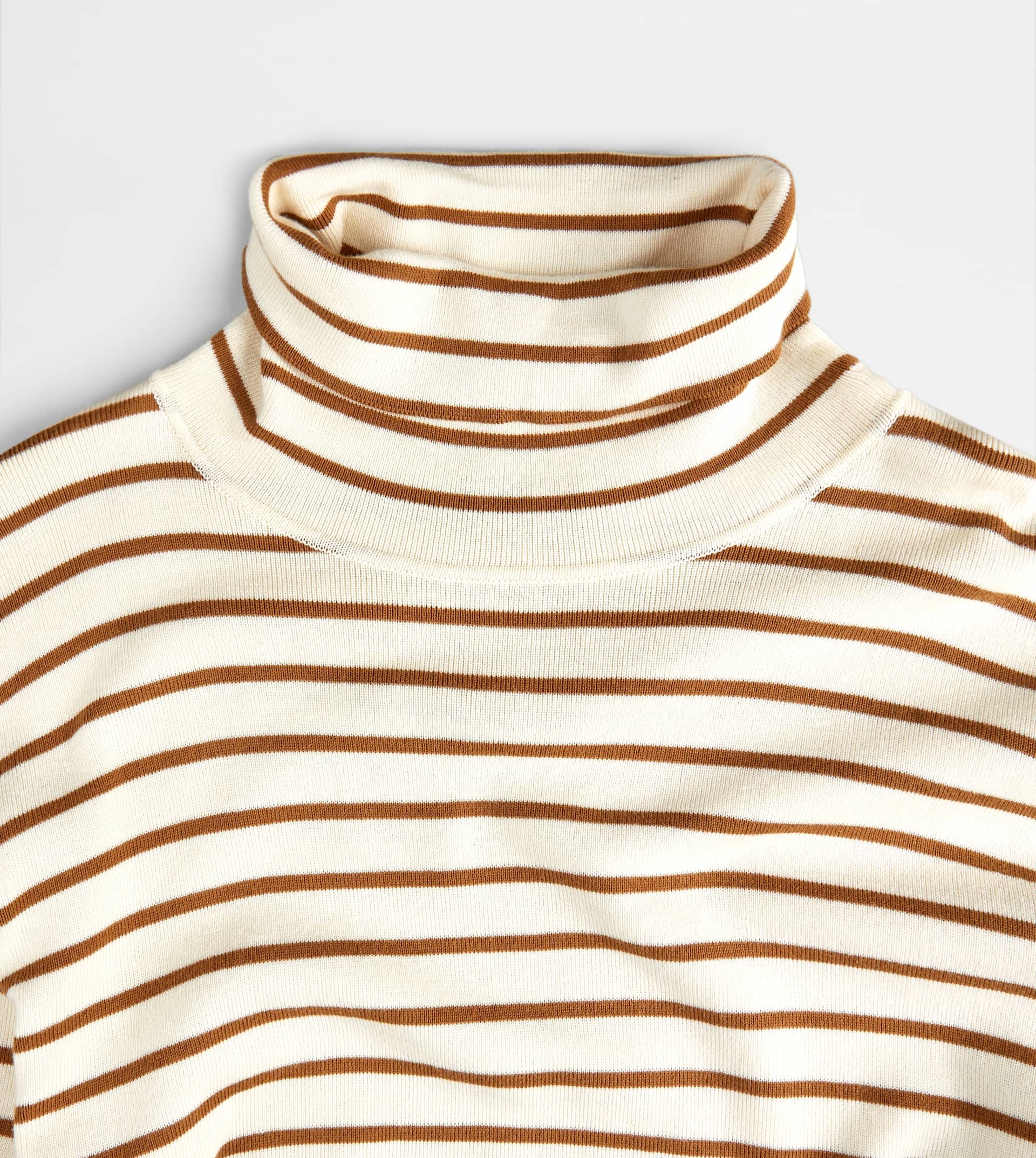 STRIPED TURTLENECK JUMPER - BEIGE, BROWN - 6