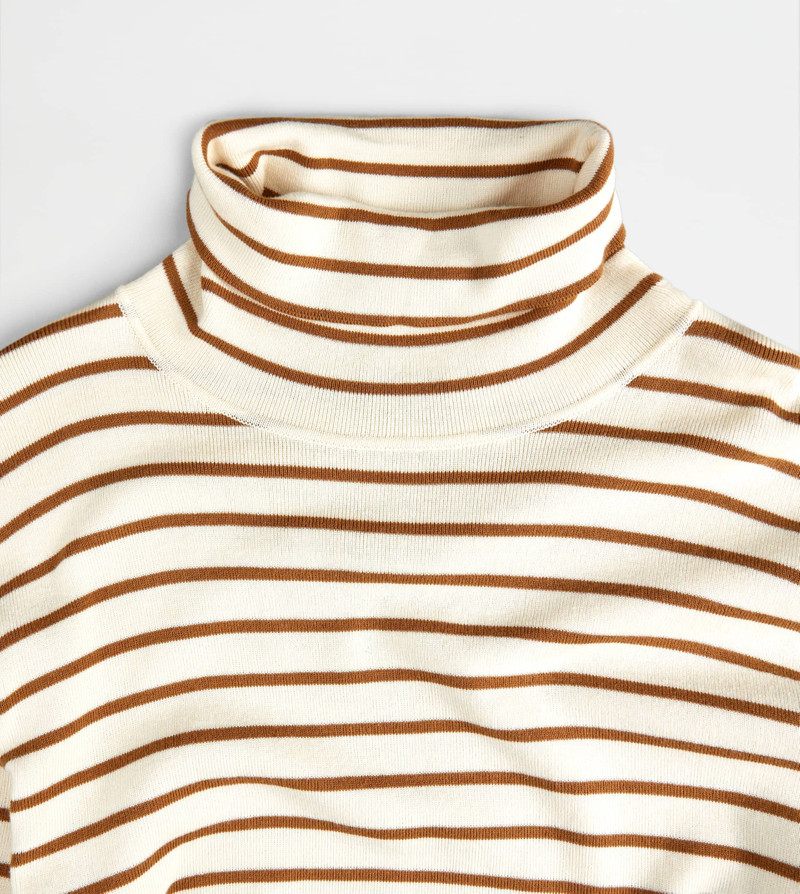 STRIPED TURTLENECK JUMPER - BEIGE, BROWN 6