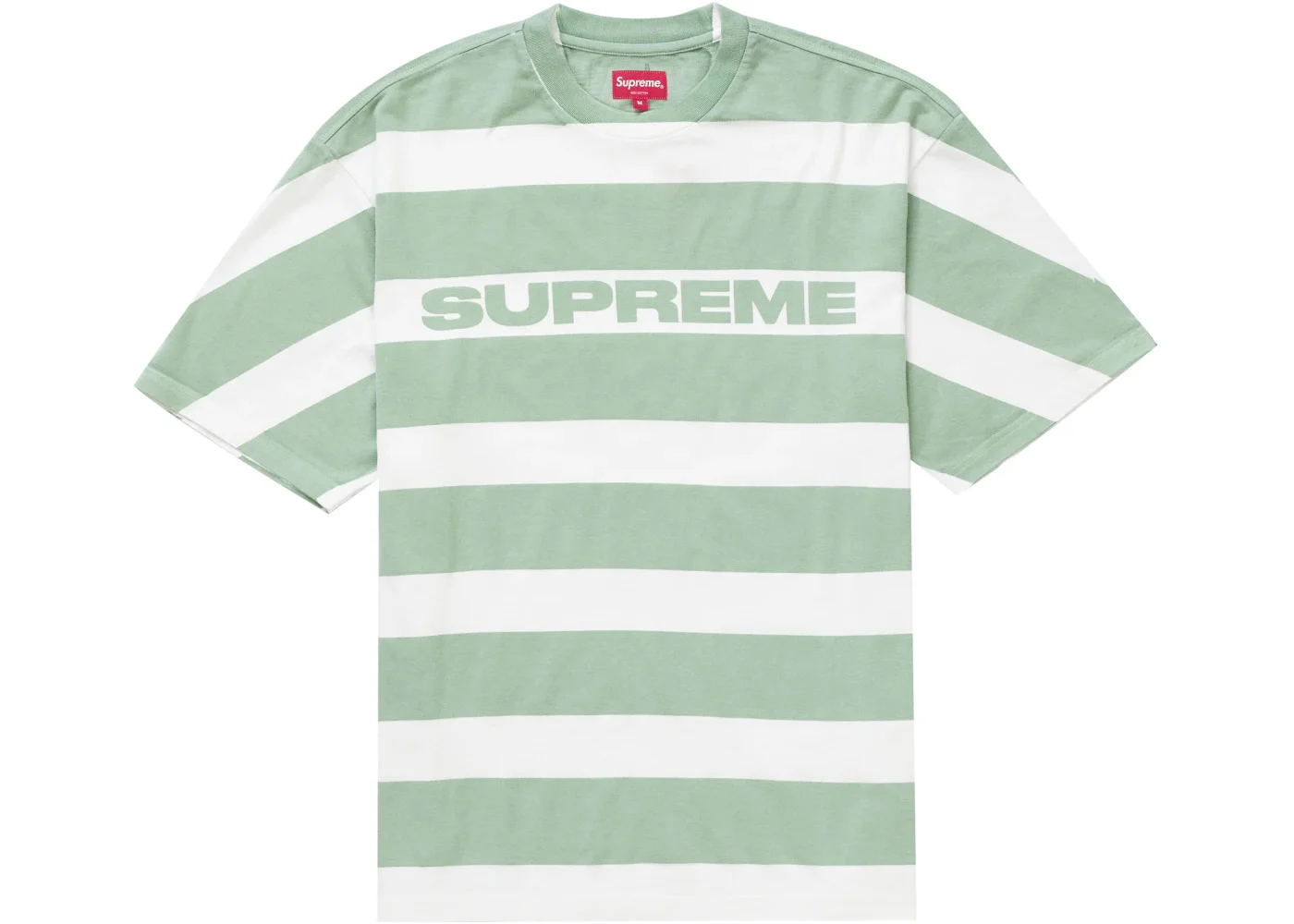 Supreme Printed Stripe S/S Top Light Green - 1