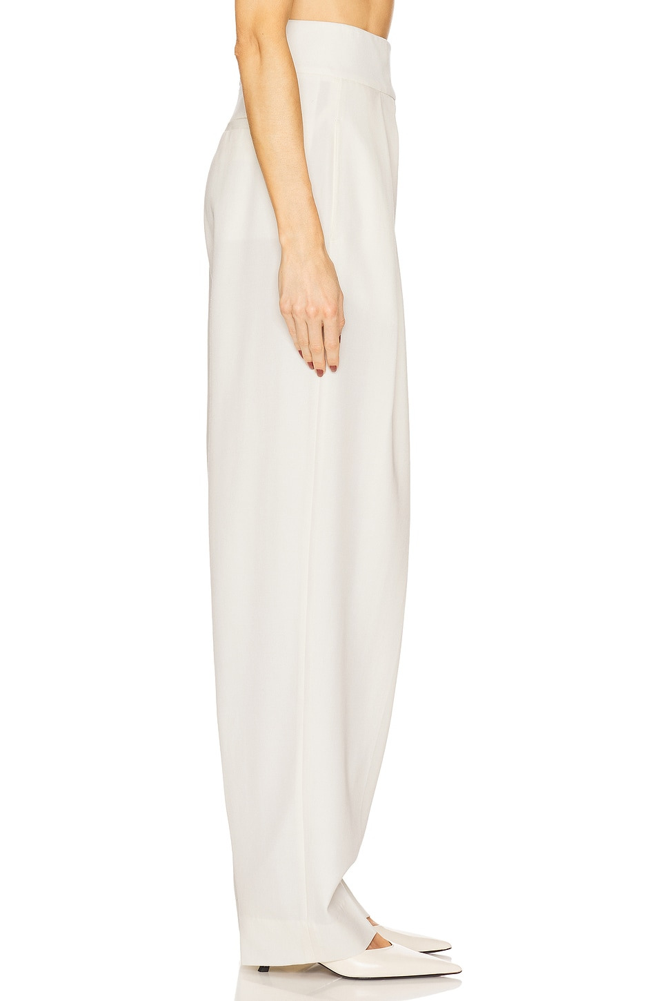 High Waist Pleated Suit Trouser in Wool - 4