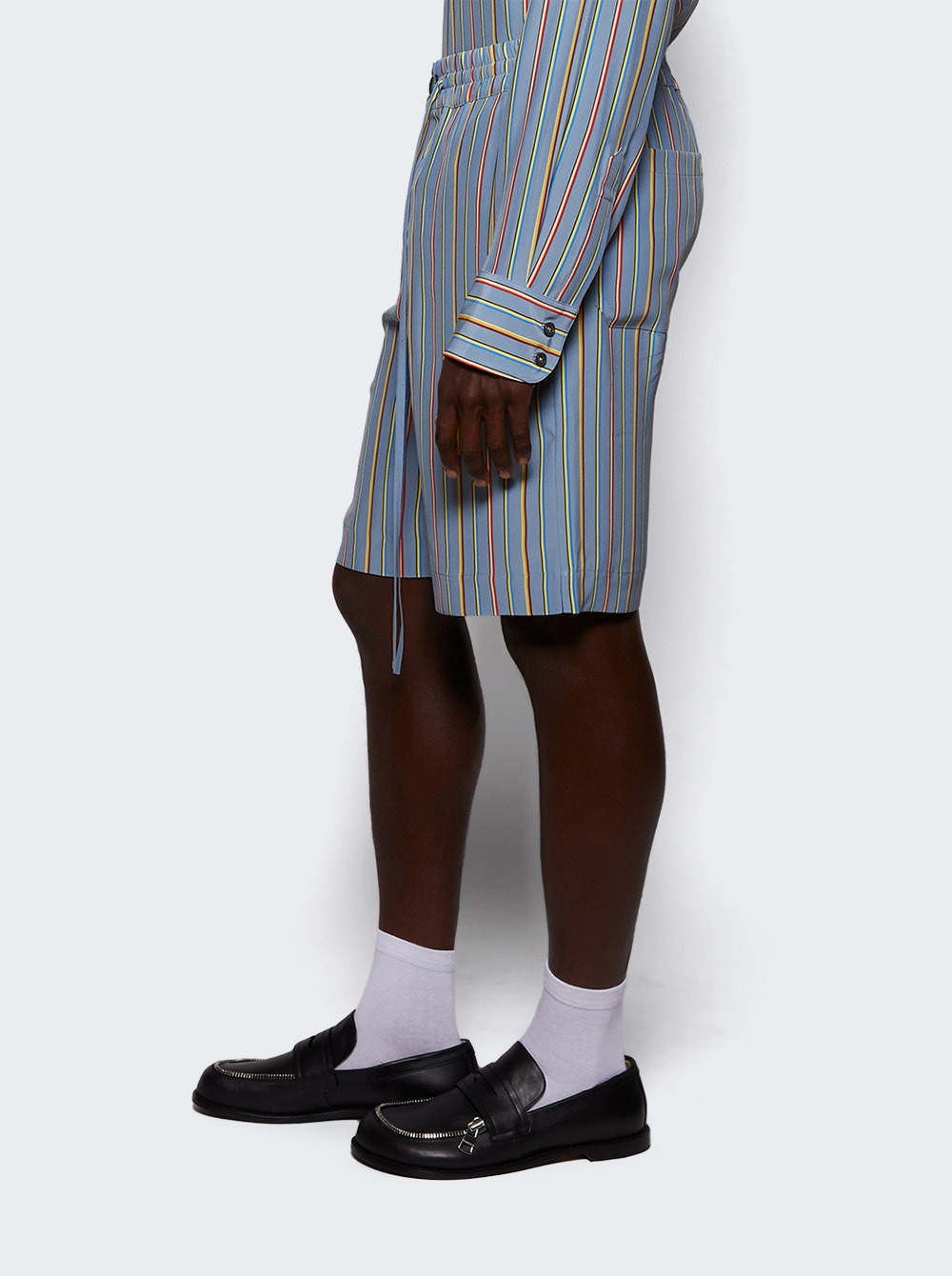 Stripe Jacquard Ball Short Dusty Blue - 3