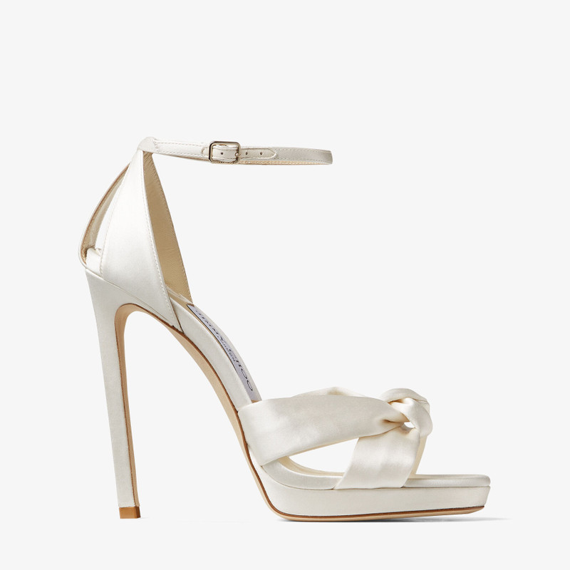 Rosie 120 Ivory Satin Platform Sandals - 1