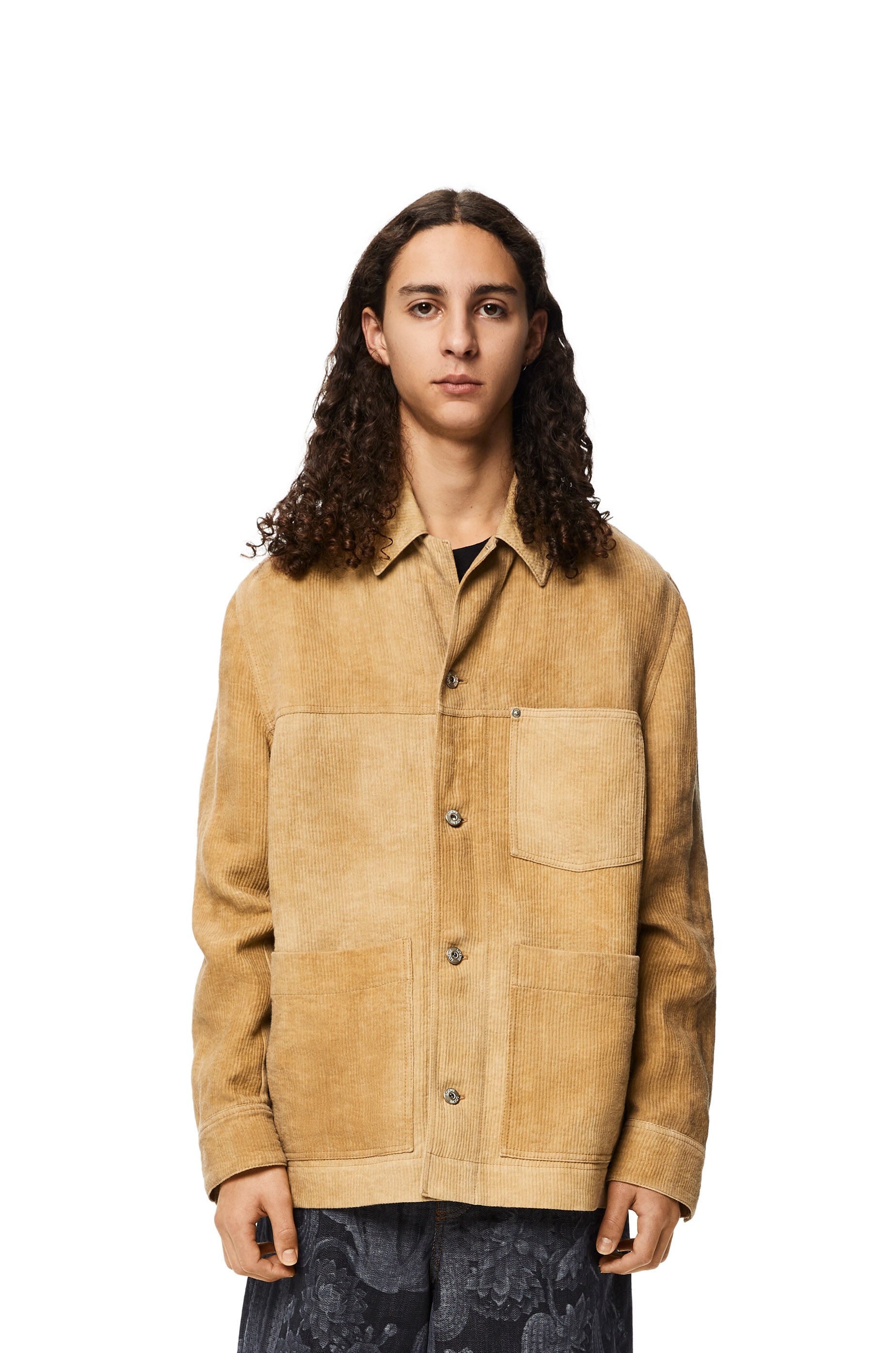 Corduroy workwear jacket in linen - 3